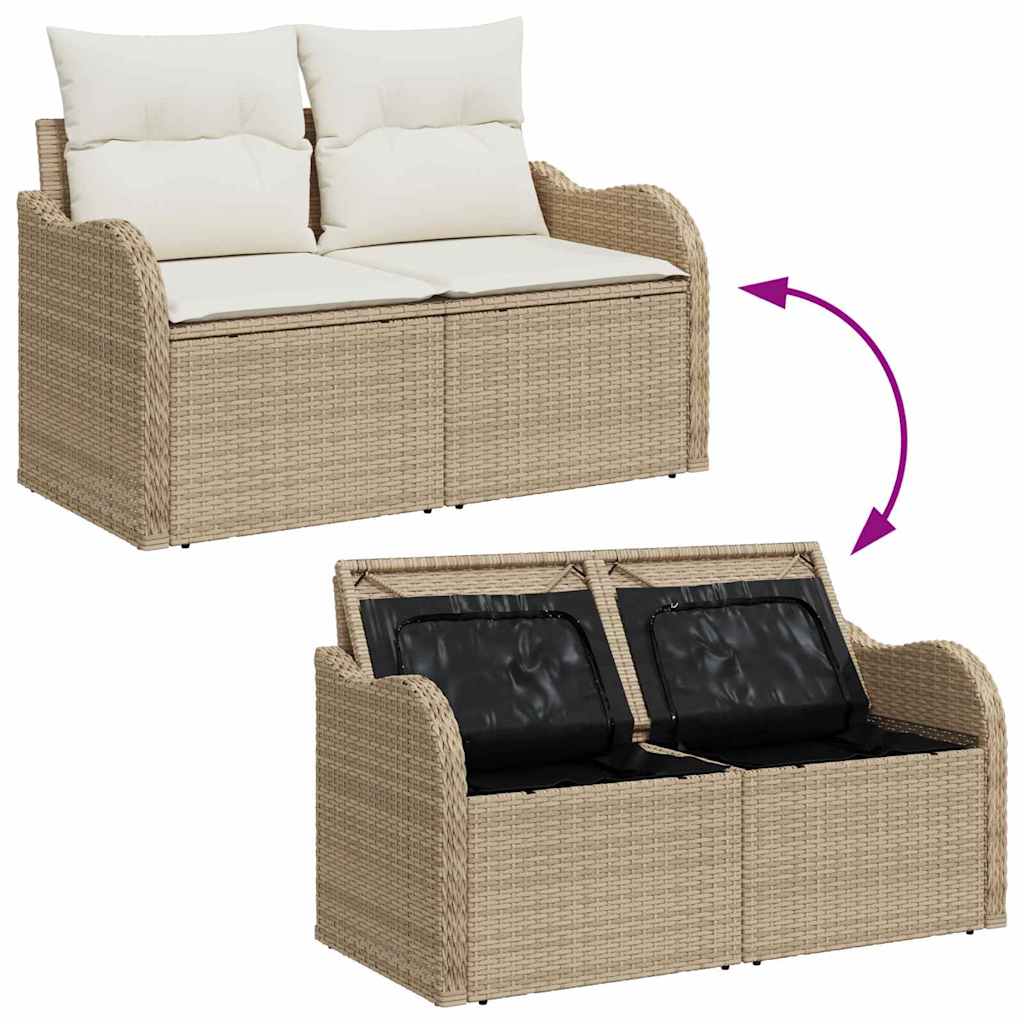 Ensemble De Canapé De Jardin 5 Pc Beige Poly Rattan