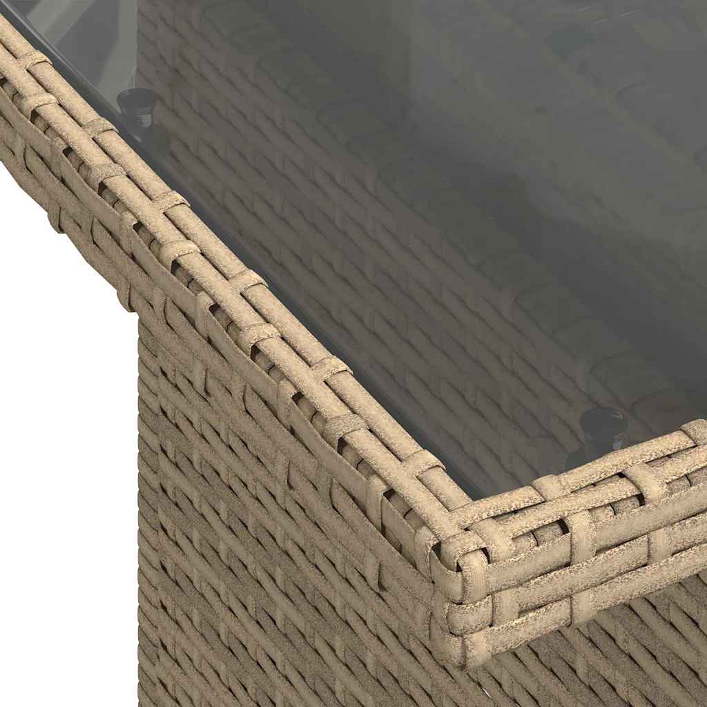Ensemble De Canapé De Jardin 11 Pc Beige Poly Rotin