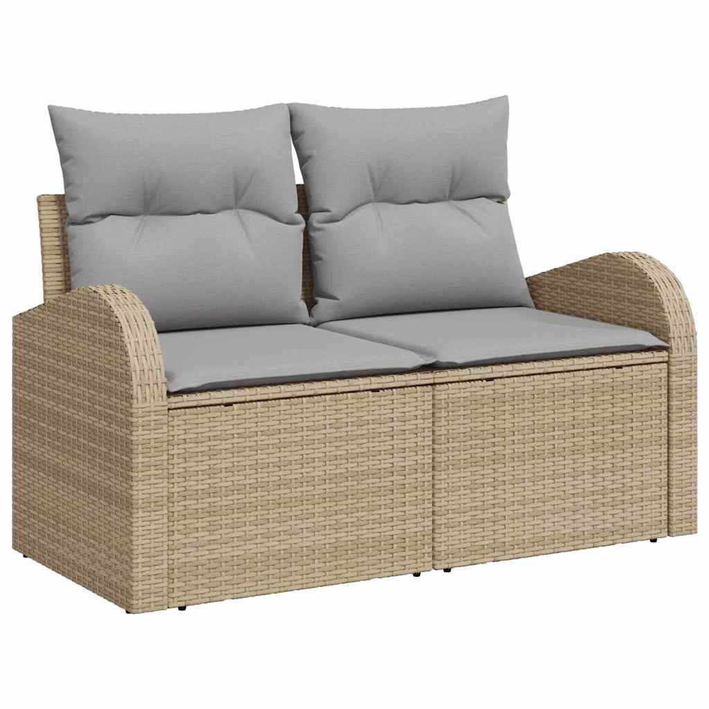 Ensemble De Canapé De Jardin 11 Pc Beige Poly Rotin