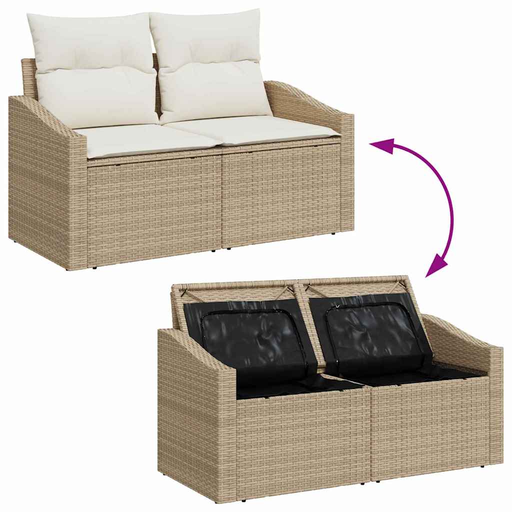 Ensemble De Canapé De Jardin 5 Pc Beige Et Crème
