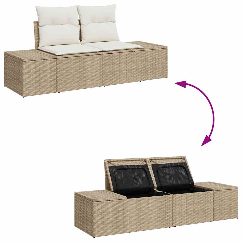 Ensemble De Canapé De Jardin 5 Pc Beige Polyrotin
