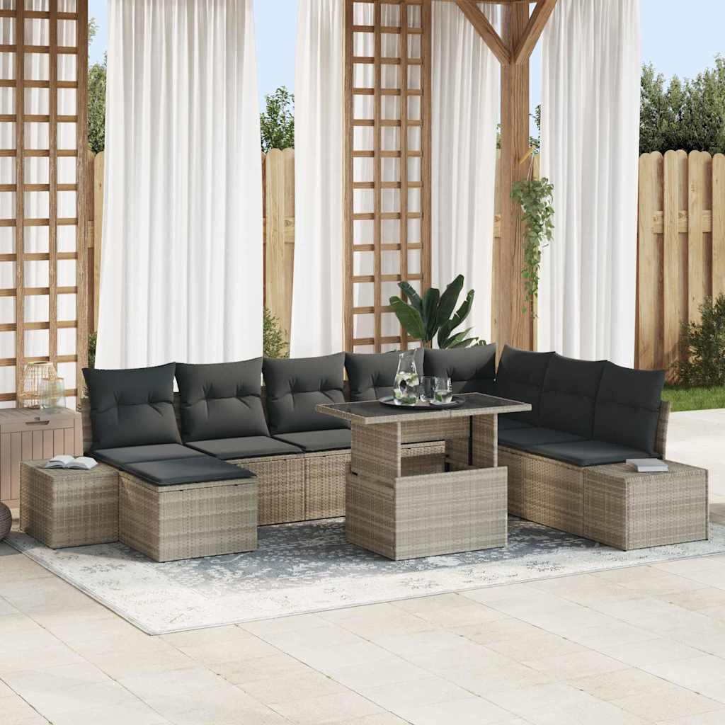 Ensemble De Canapé De Jardin 9 Pc Polyrotin