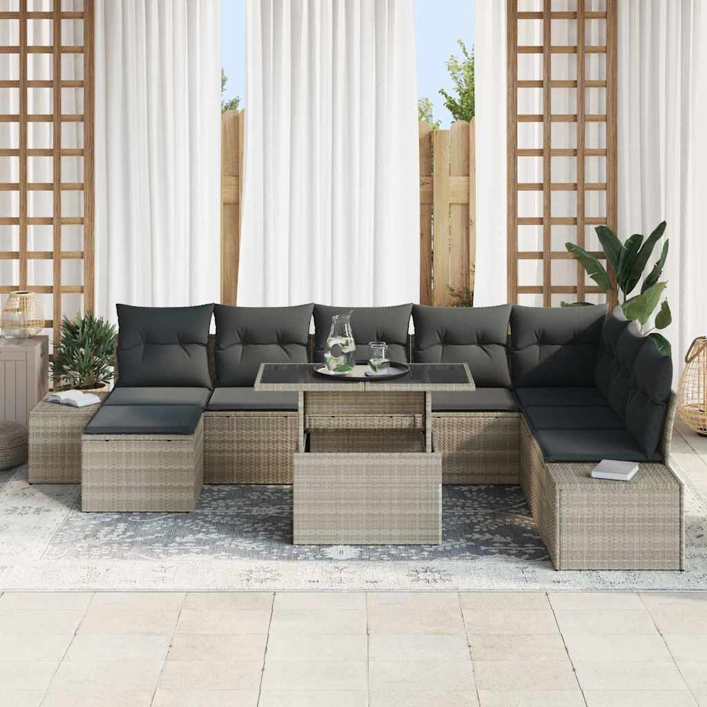 Ensemble De Canapé De Jardin 9 Pc Polyrotin