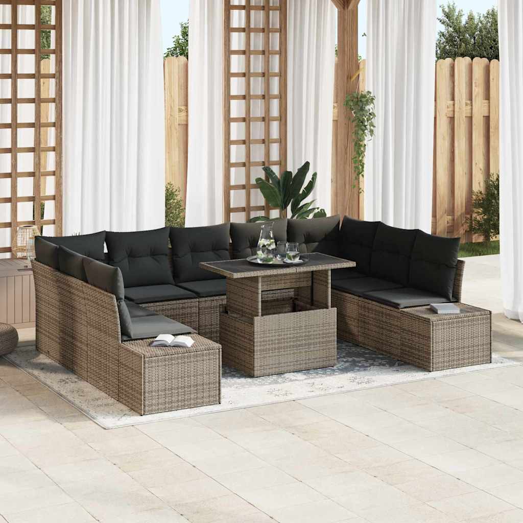 Ensemble De Canapé De Jardin 10 Pc Polyrotin