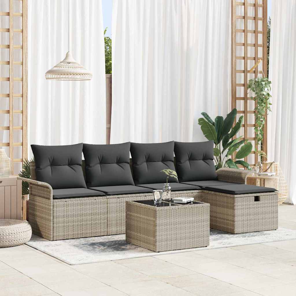 Ensemble De Canapé De Jardin 6 Pc Polyrotin