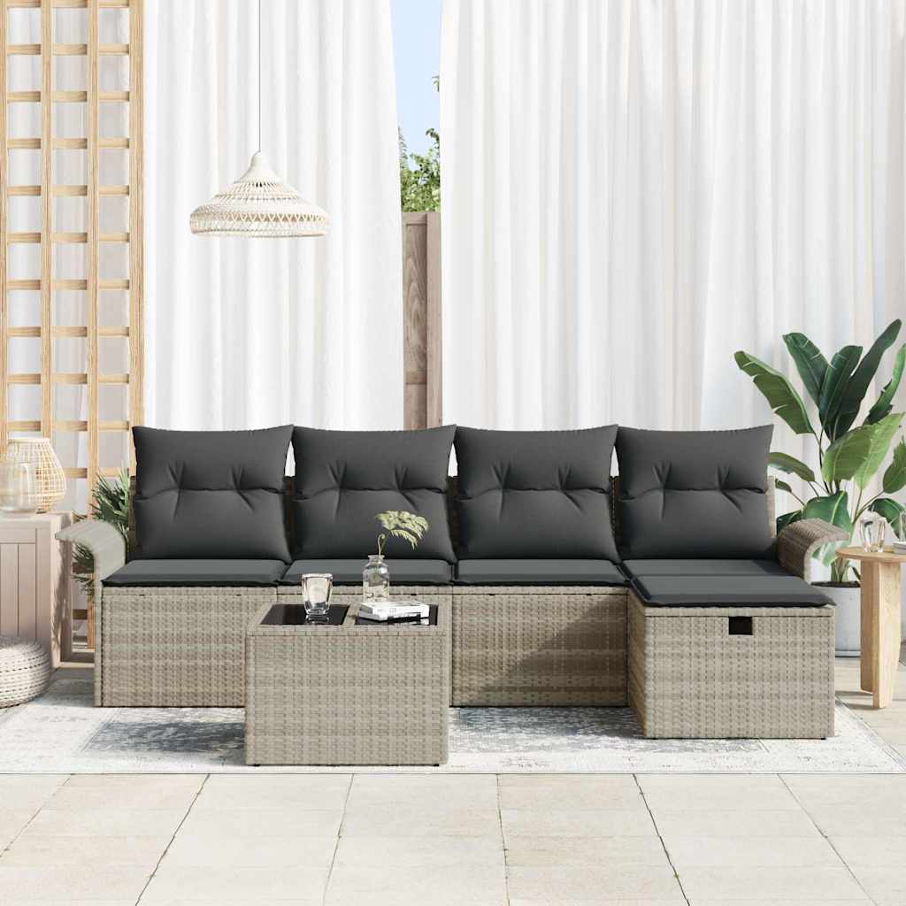Ensemble De Canapé De Jardin 6 Pc Polyrotin