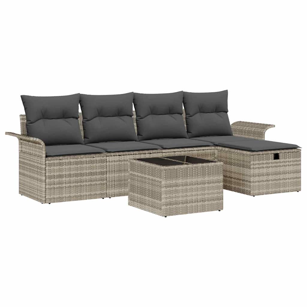 Ensemble De Canapé De Jardin 6 Pc Polyrotin