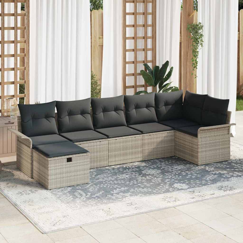 Ensemble De Canapé De Jardin 7 Pc Polyrotin