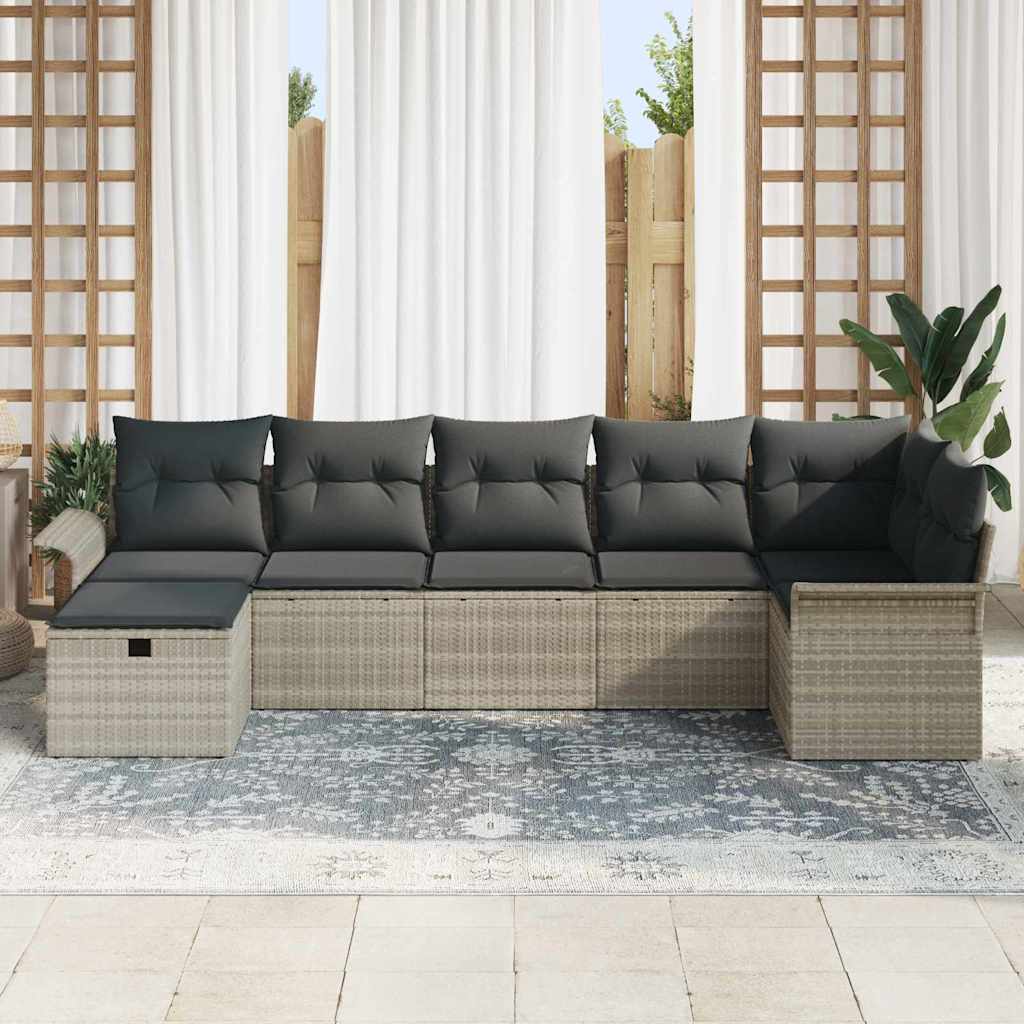 Ensemble De Canapé De Jardin 7 Pc Polyrotin