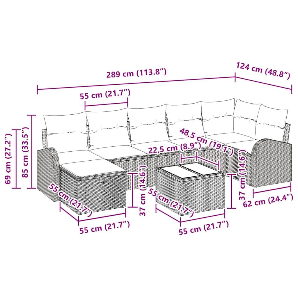 Ensemble De Canapés 8 Pc Polyrotin