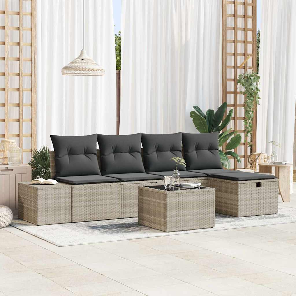 Ensemble De Canapé De Jardin 6 Pc Polyrotin
