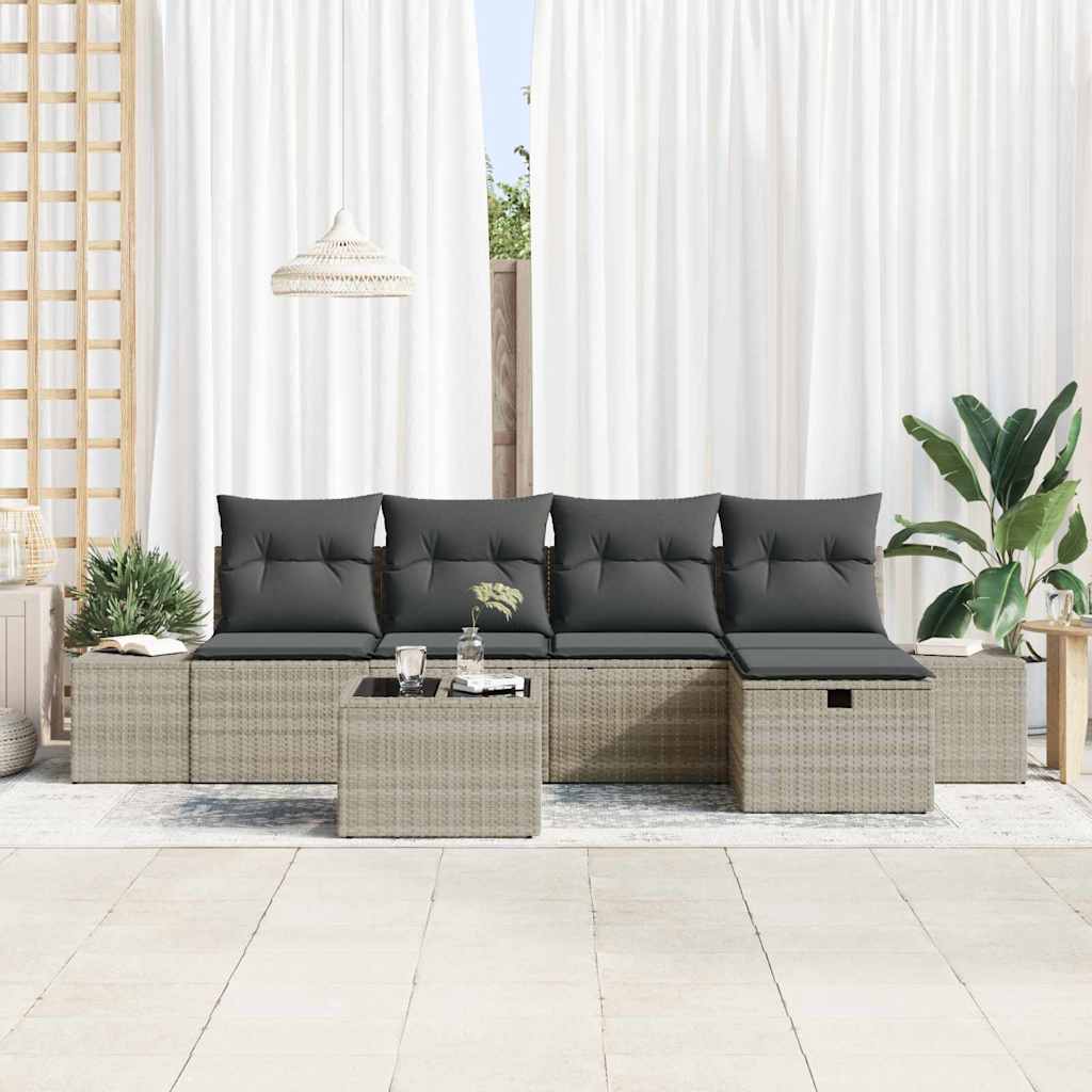Ensemble De Canapé De Jardin 6 Pc Polyrotin