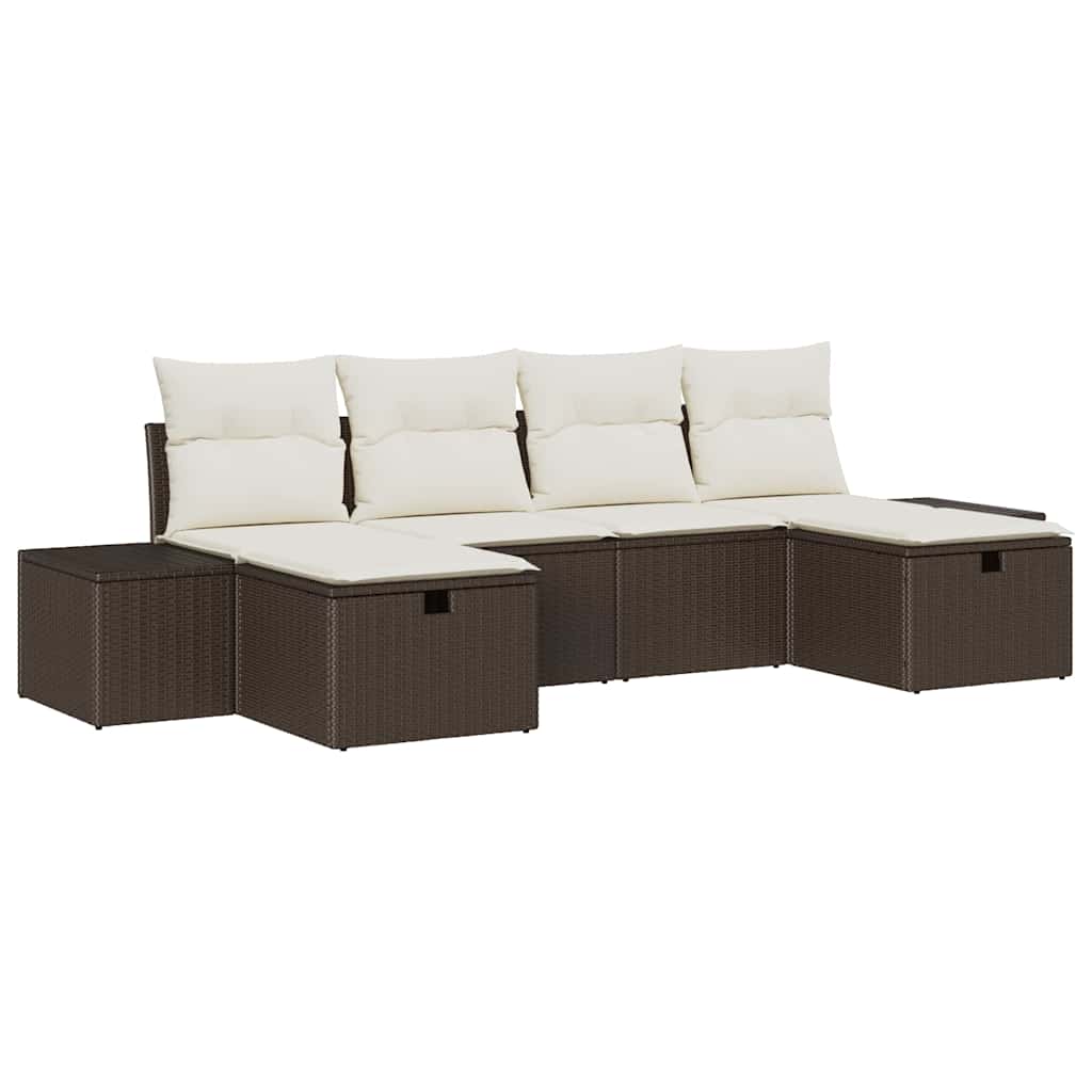Ensemble De Canapé De Jardin 6 Pc Polyrotin