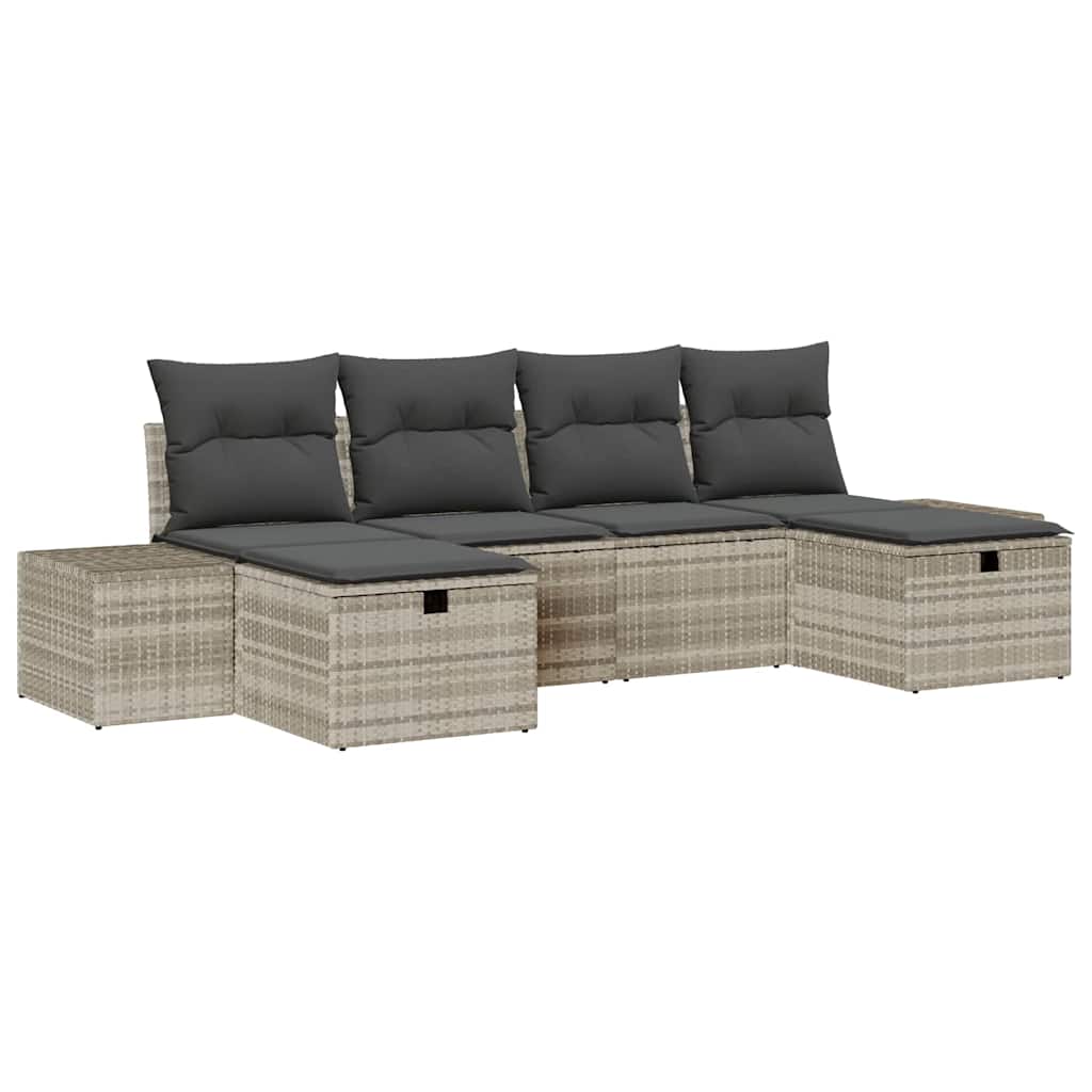 Ensemble De Canapé De Jardin 6 Pc Polyrotin