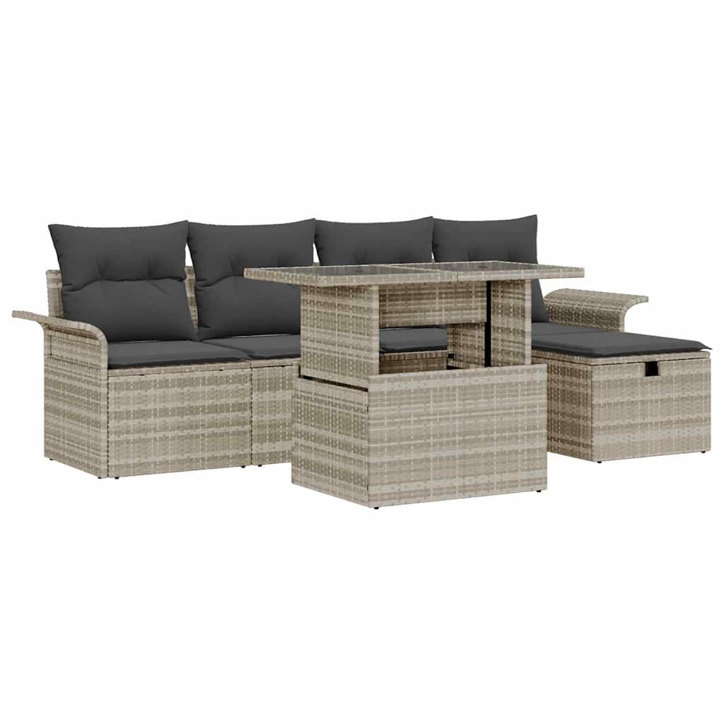 Ensemble De Canapé De Jardin 6 Pc Polyrotin
