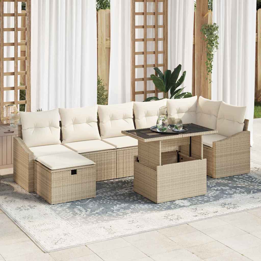 Ensemble De Canapé De Jardin 8 Pc Polyrotin