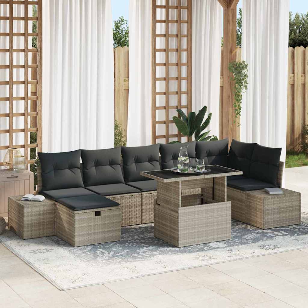 Ensemble De Canapé De Jardin 8 Pc Polyrotin