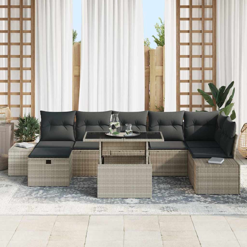 Ensemble De Canapé De Jardin 8 Pc Polyrotin