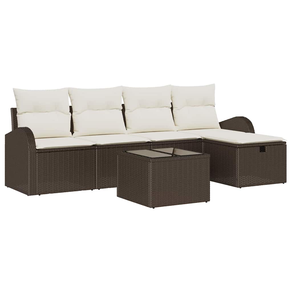 Ensemble De Canapé De Jardin 6 Pc Polyrotin
