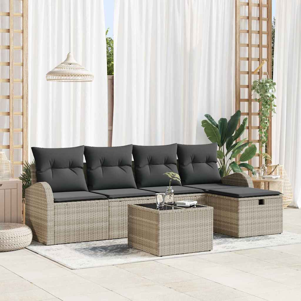 Ensemble De Canapé De Jardin 6 Pc Polyrotin