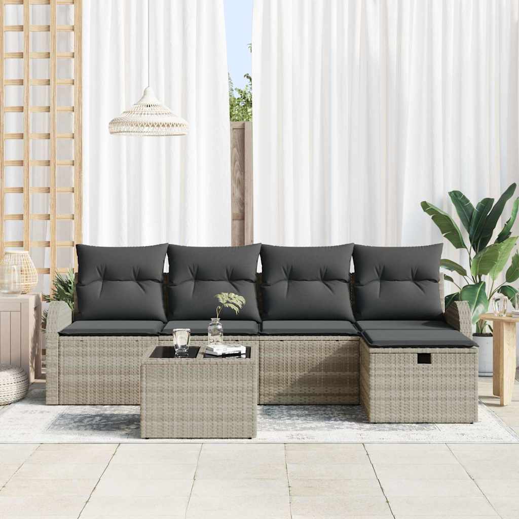 Ensemble De Canapé De Jardin 6 Pc Polyrotin