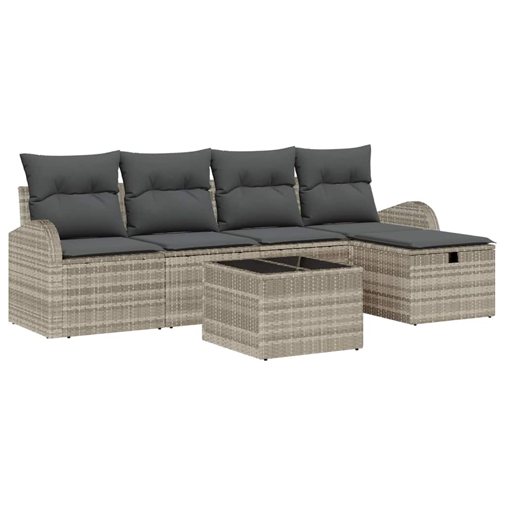 Ensemble De Canapé De Jardin 6 Pc Polyrotin