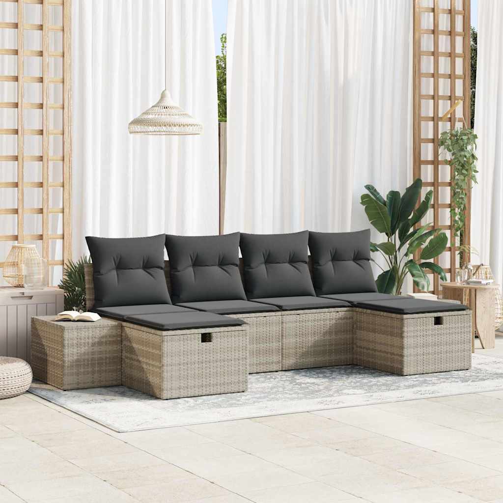 Ensemble De Canapé De Jardin 6 Pc Polyrotin