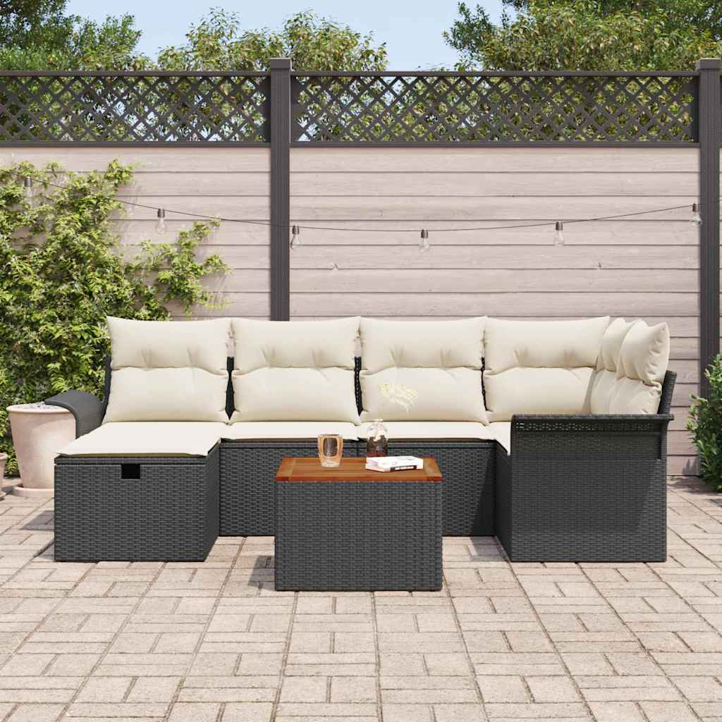 Ensemble De Canapé De Jardin 7 Pc Poly Rotin