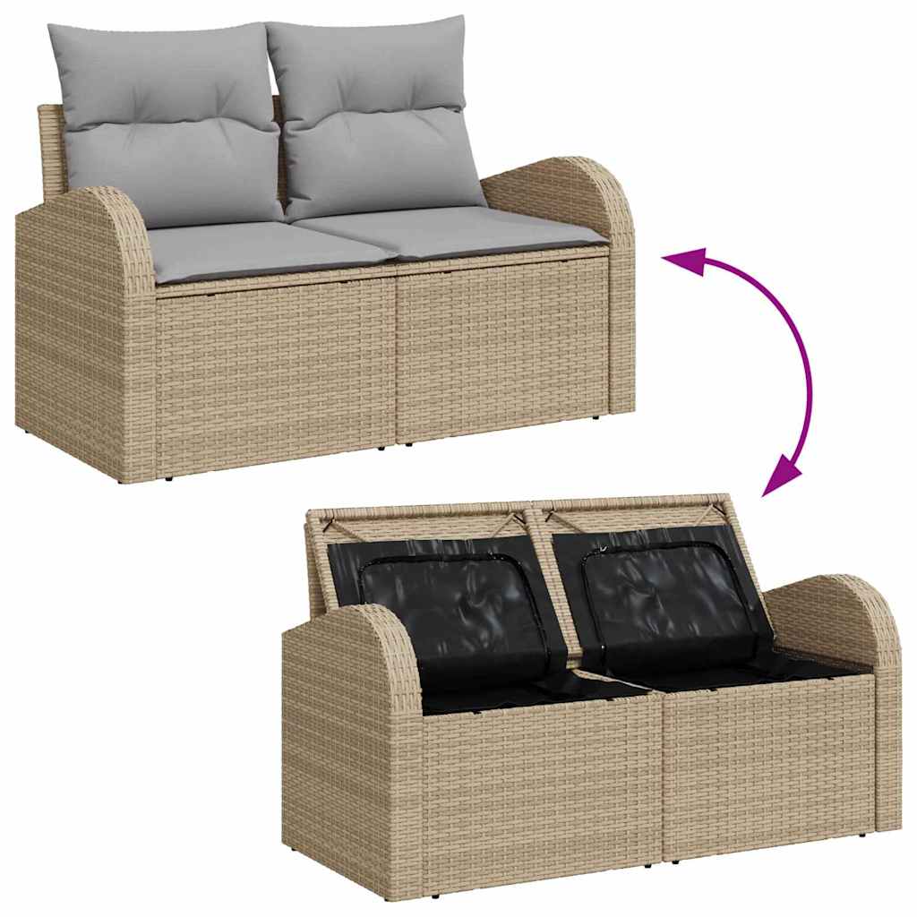 Ensemble De Canapé De Jardin 9 Pc Poly Rotin