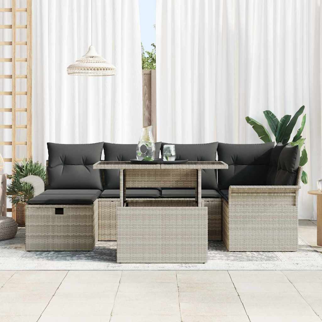 Ensemble De Canapé De Jardin 7 Pc Polyrotin