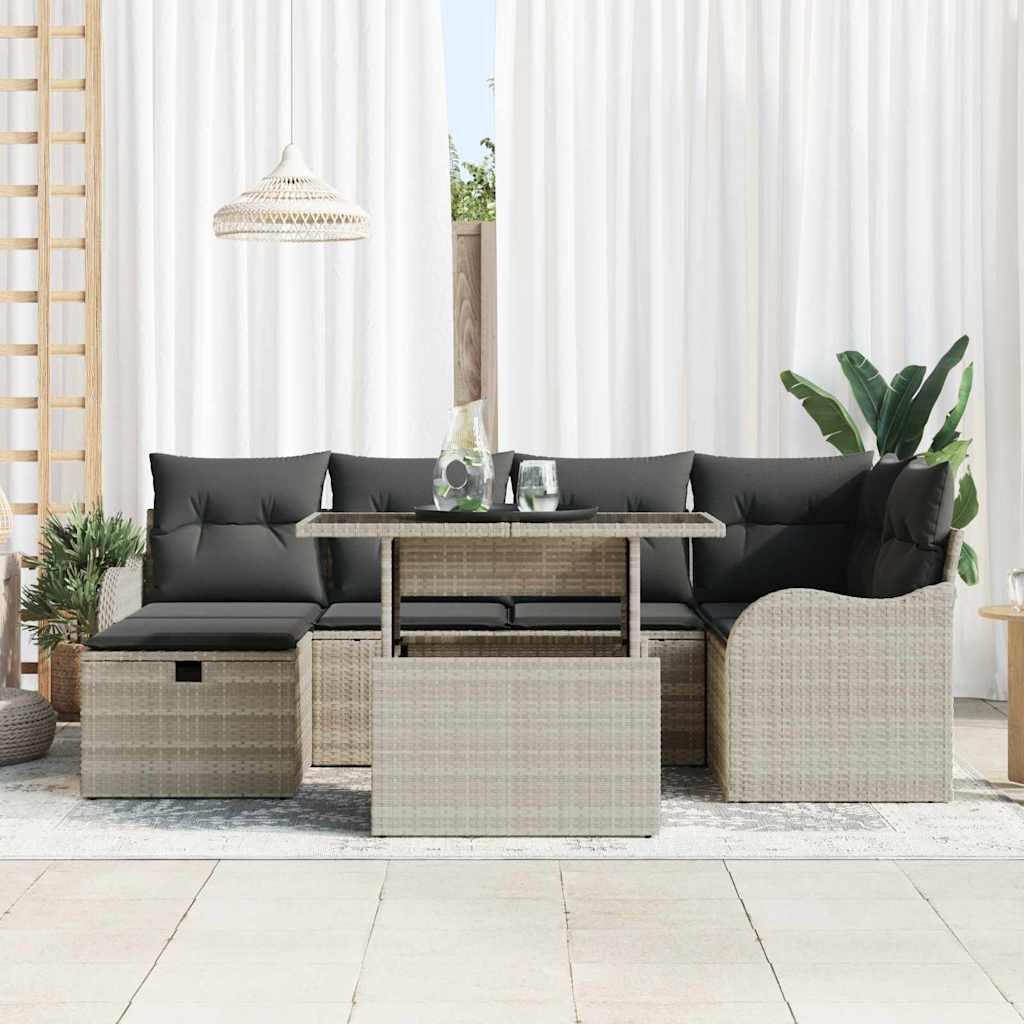Ensemble De Canapé De Jardin 7 Pc Polyrotin