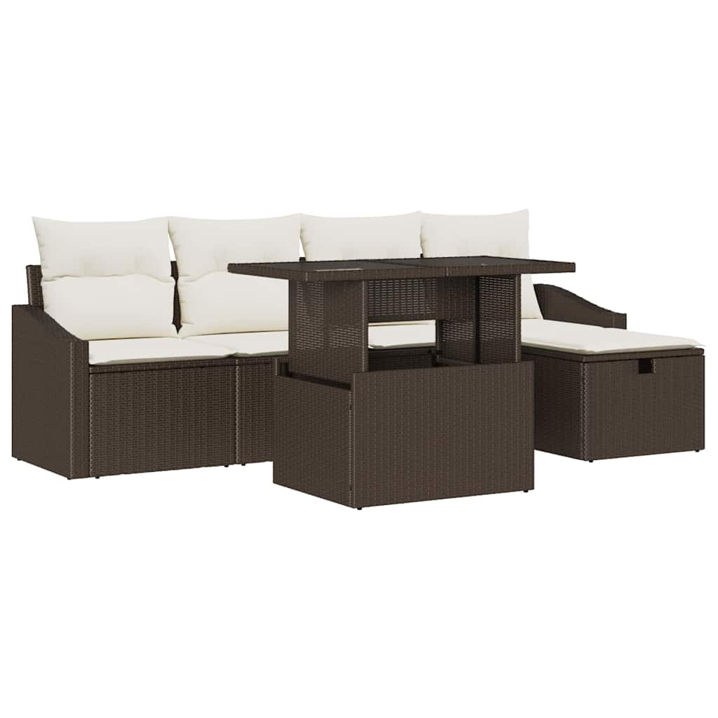 Ensemble De Canapé De Jardin 6 Pc Polyrotin