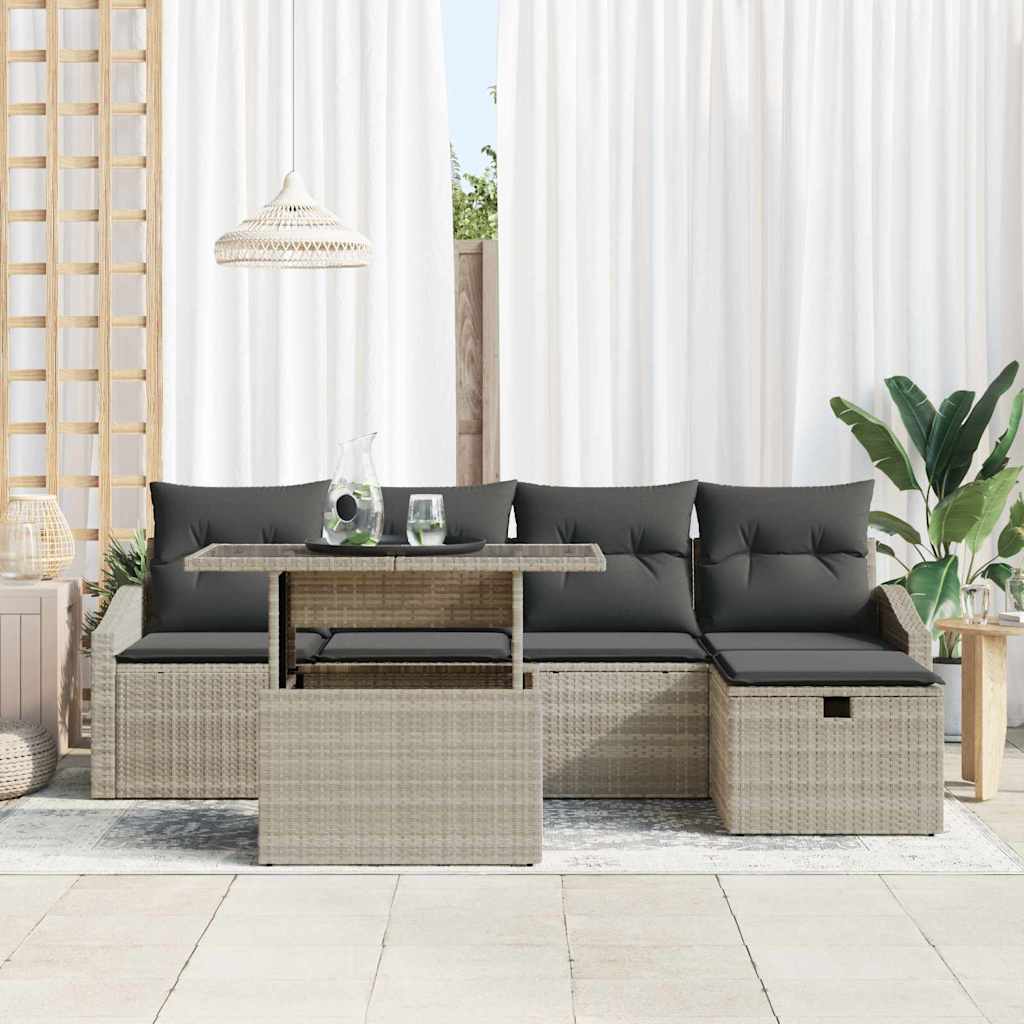 Ensemble De Canapé De Jardin 6 Pc Polyrotin
