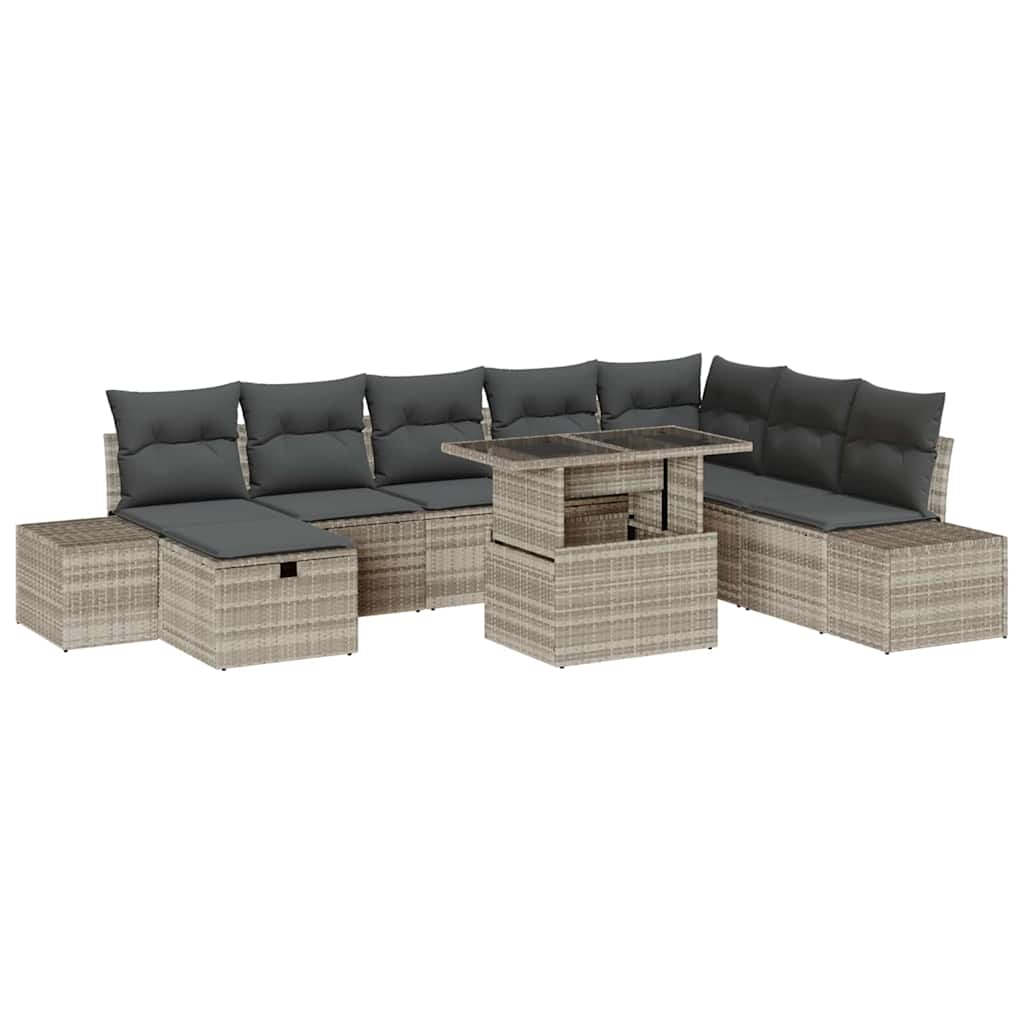 Ensemble De Canapé De Jardin 9 Pc Polyrotin