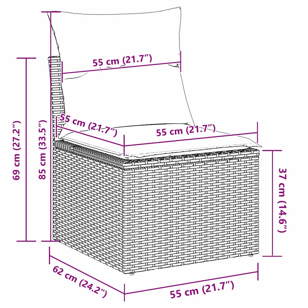 Ensemble De Canapé De Jardin 8 Pc Polyrotin