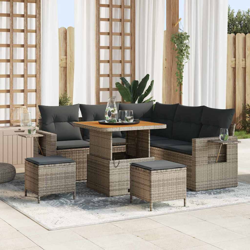 Ensemble De Canapé De Jardin 8 Pc Polyrotin