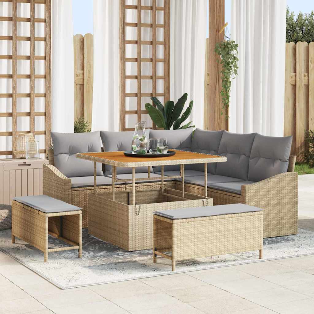 Ensemble De Canapé De Jardin 8 Pc Polyrotin