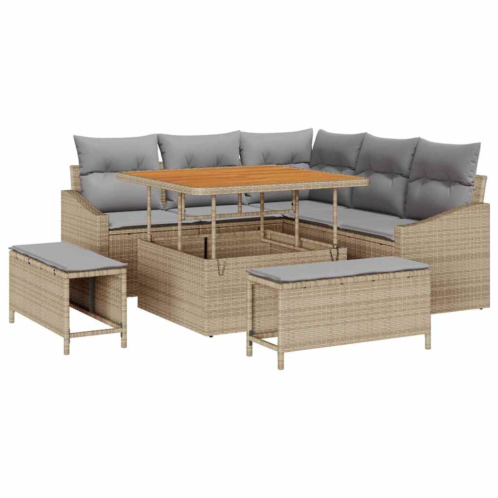 Ensemble De Canapé De Jardin 8 Pc Polyrotin