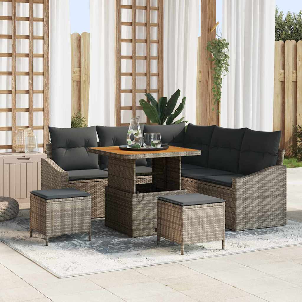 Ensemble De Canapé De Jardin 8 Pc Polyrotin