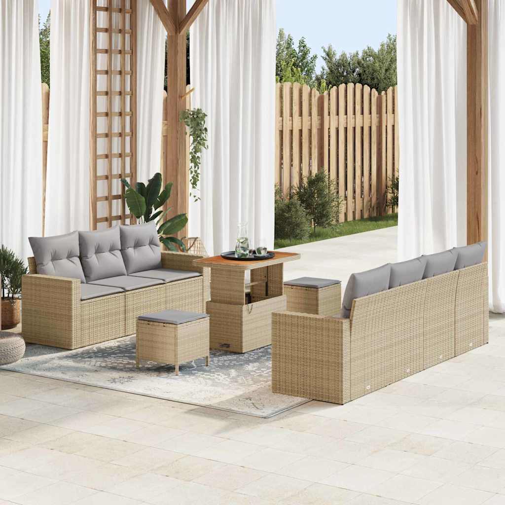 Ensemble De Canapé De Jardin 10 Pc 7-Nombre De Places
