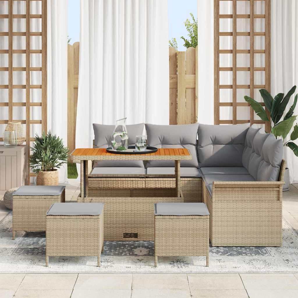 Ensemble De Canapé De Jardin 9 Pièces 8-Nombre De Places