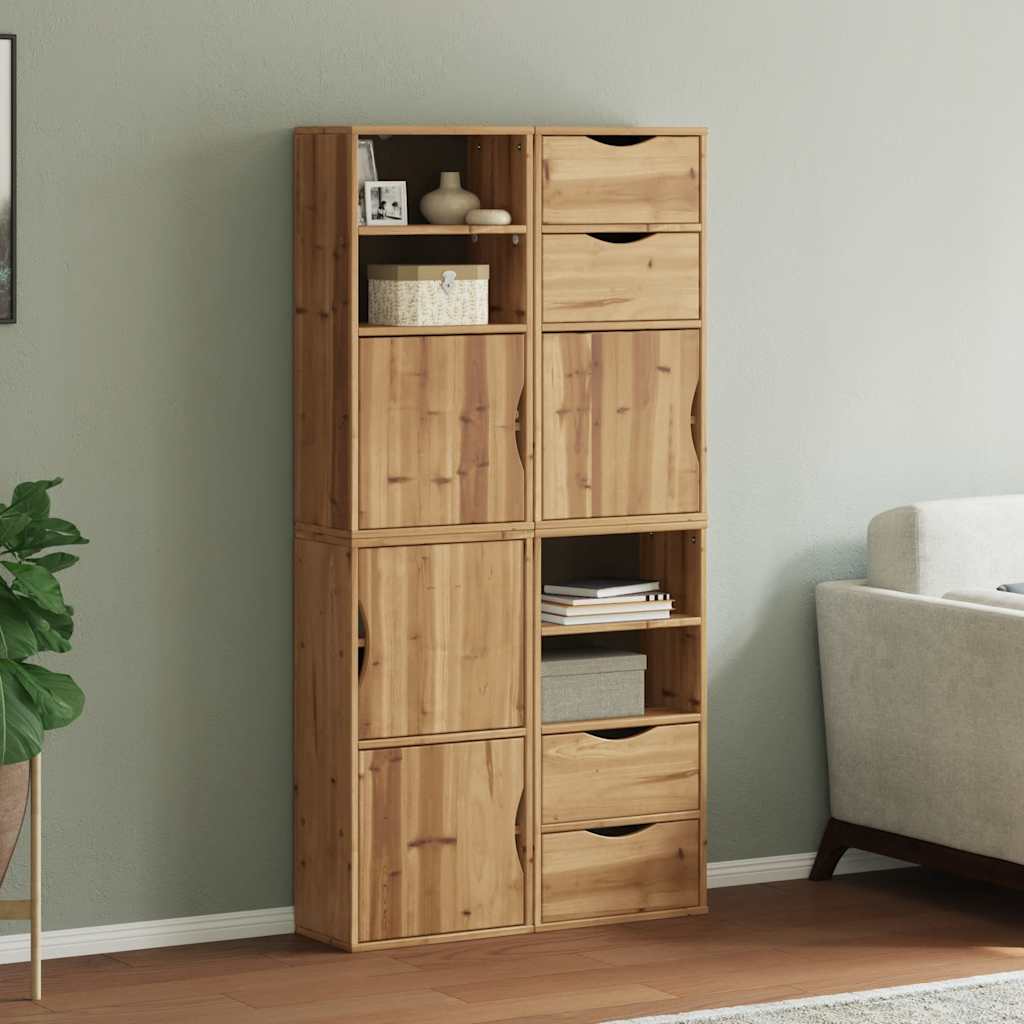 Armoires Latérales 5 Pcs Odda 40X24X79 Cm Bois Massif Pin