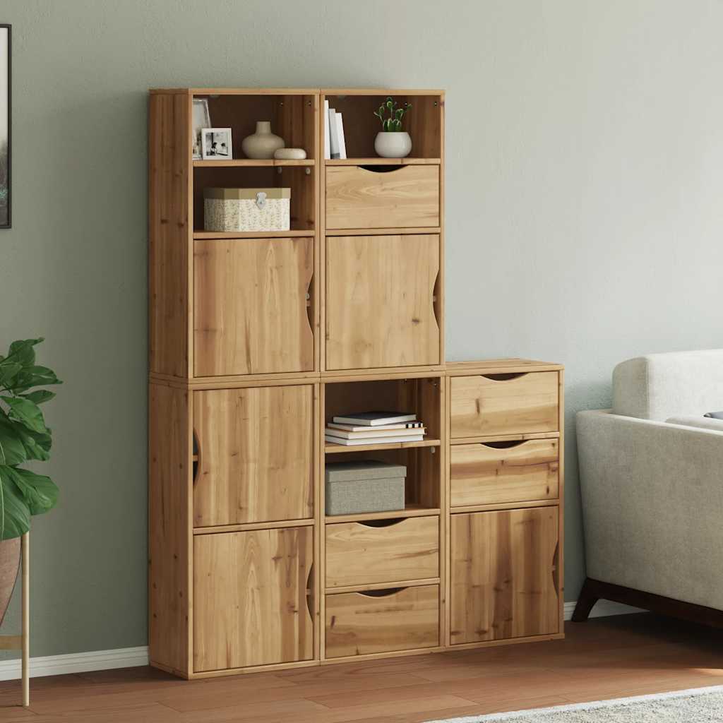 Armoires Latérales 5 Pcs Odda 40X24X79 Cm Bois Massif Pin