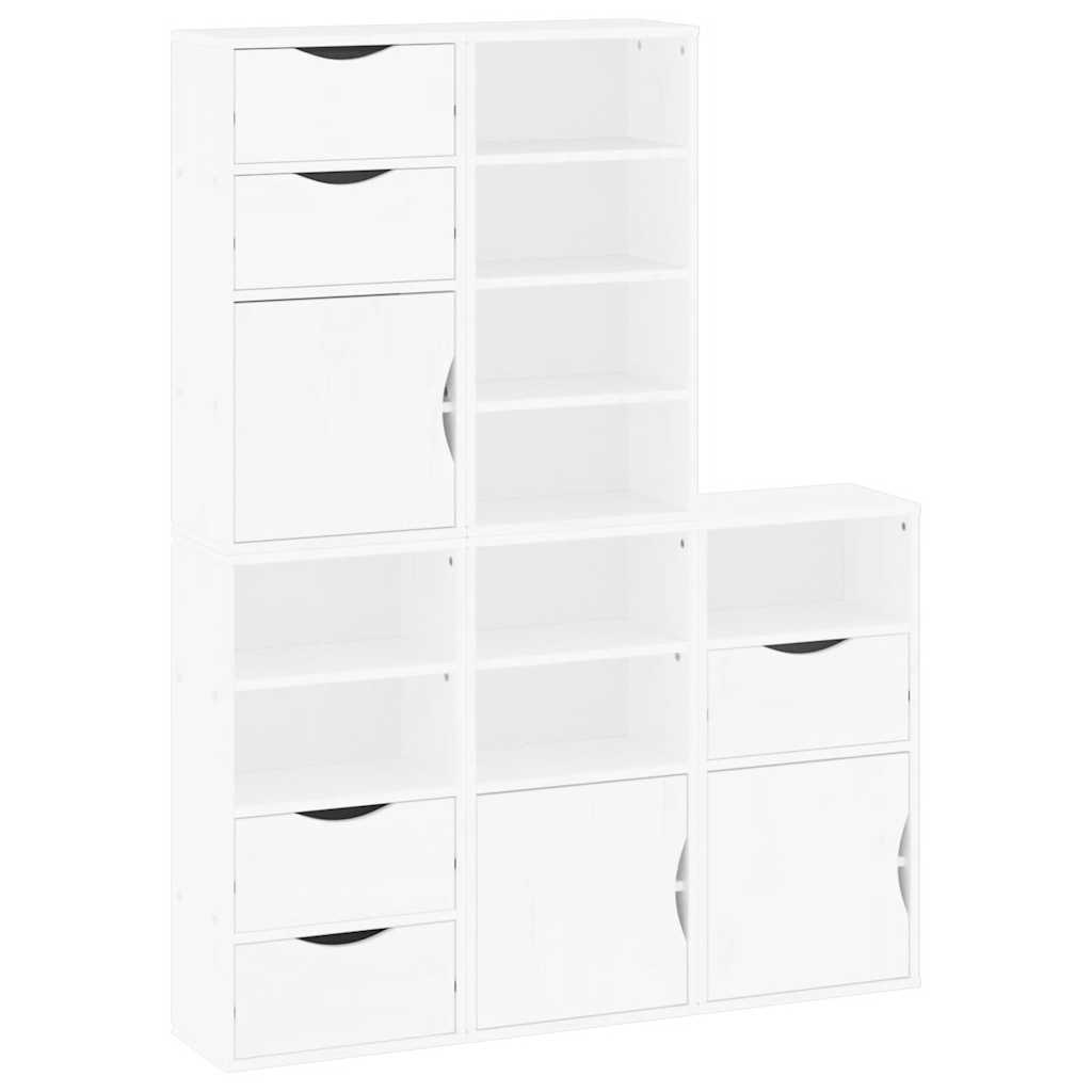 Armoires Latérales 5 Pcs Odda 40X24X79 Cm Bois Massif Pin