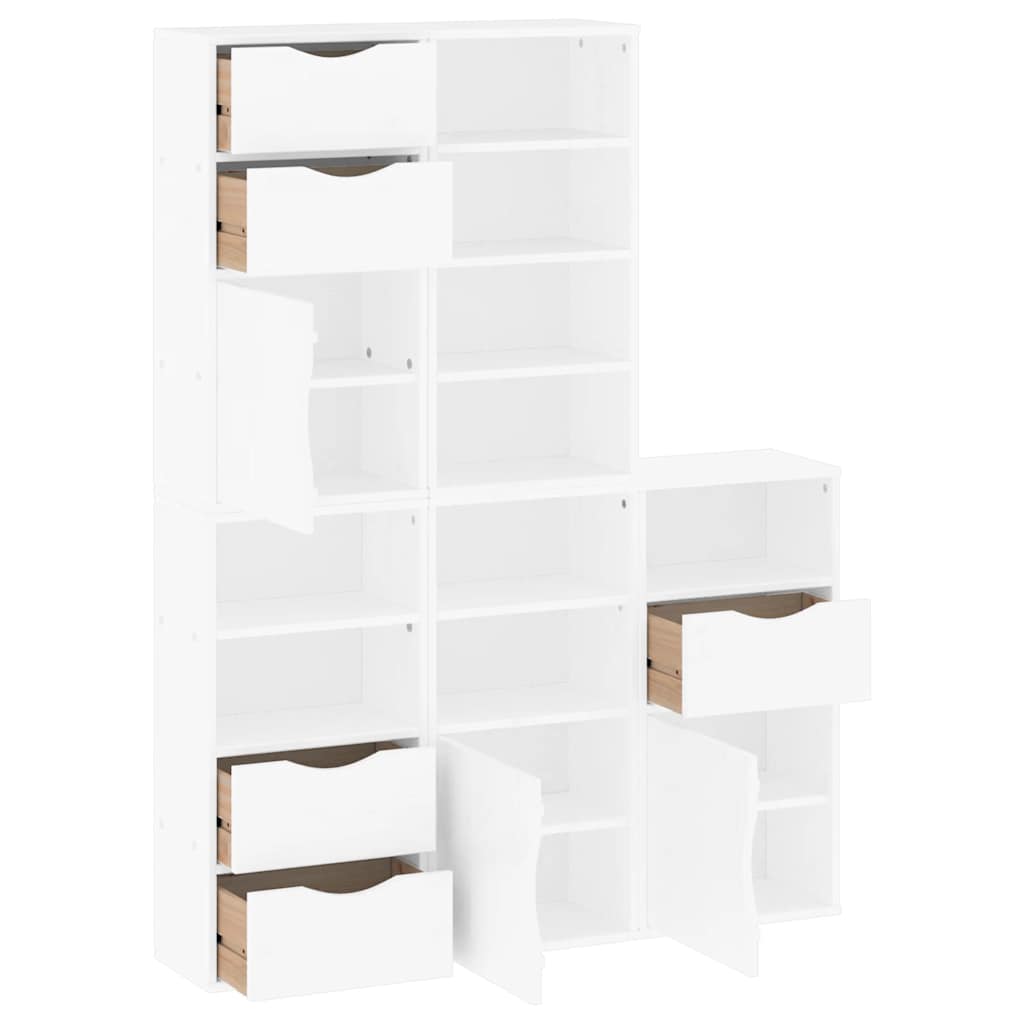 Armoires Latérales 5 Pcs Odda 40X24X79 Cm Bois Massif Pin