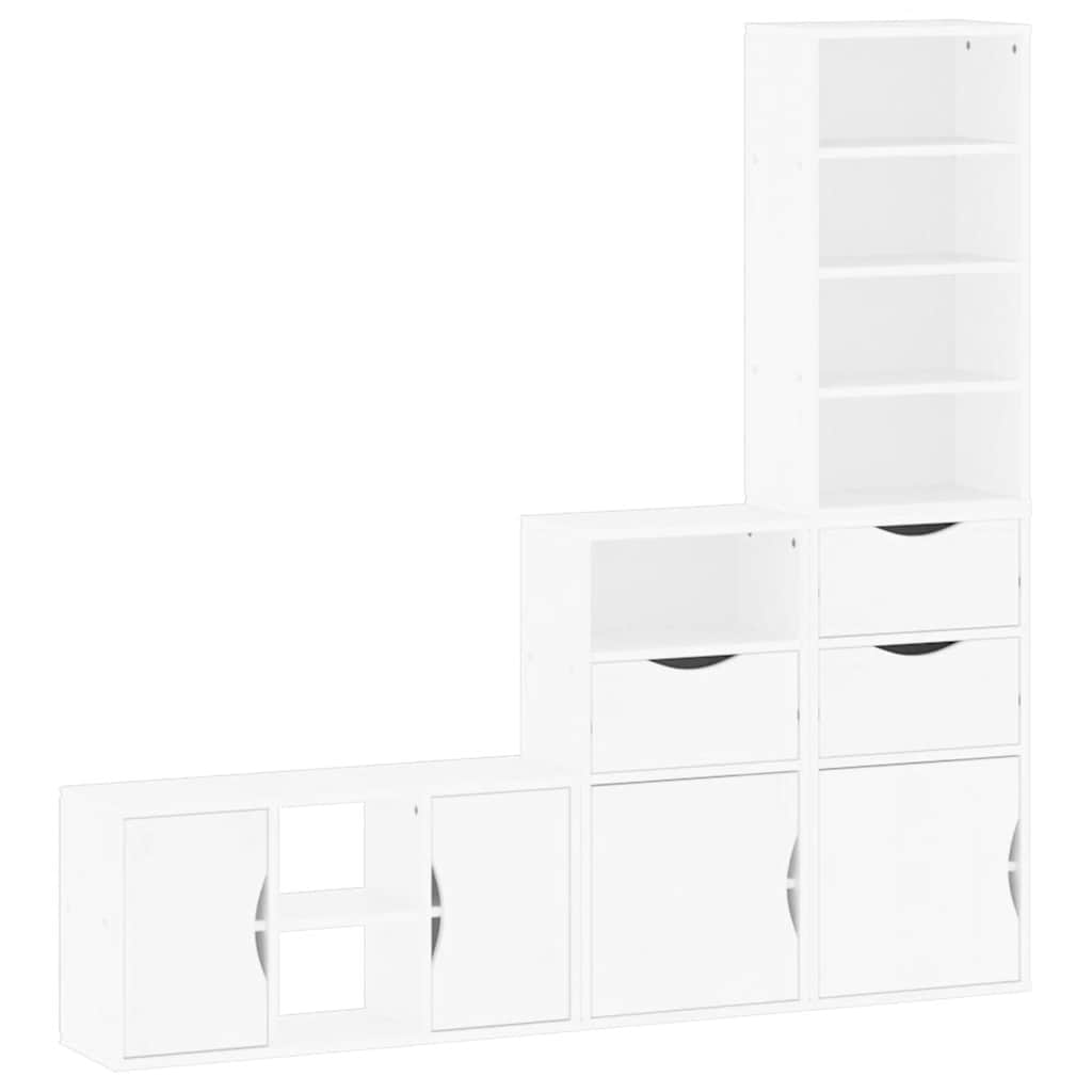 Meubles Tv 4 Pcs Avec Rangement Odda Bois De Pin Massif