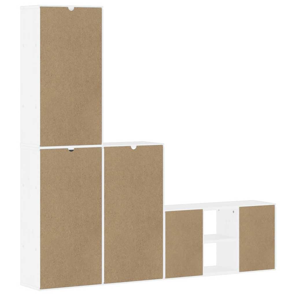 Meubles Tv 4 Pcs Avec Rangement Odda Bois De Pin Massif