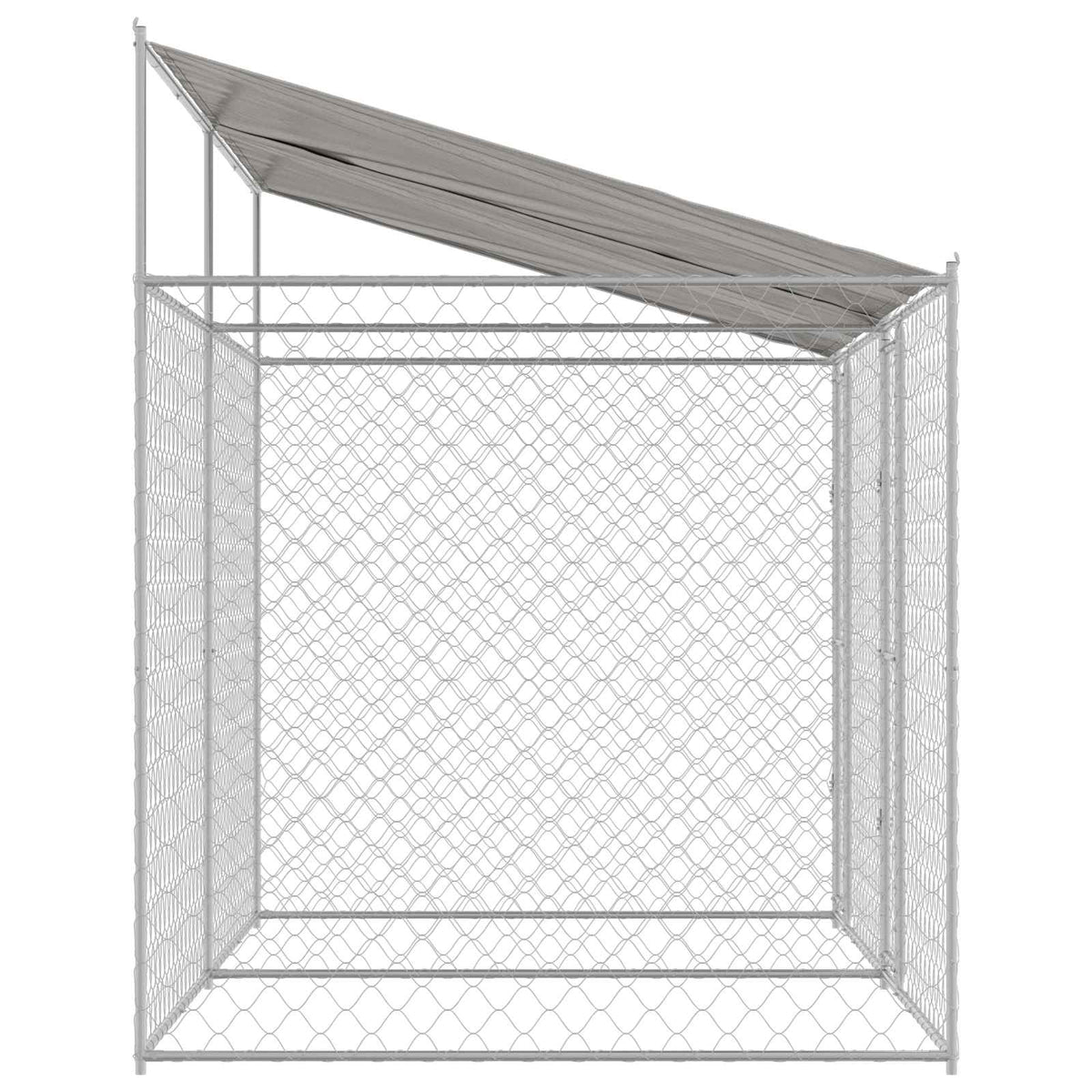 Cage Pour Chien Avec Toit Argenté 400 X 200 X 256 Cm