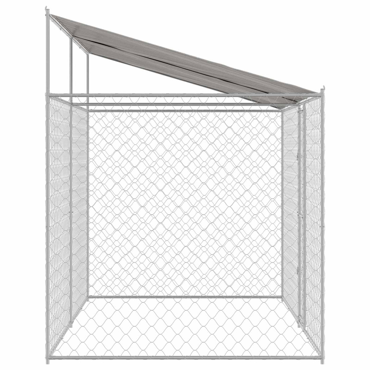 Cage Pour Chien Avec Toit Argenté 400 X 200 X 256 Cm