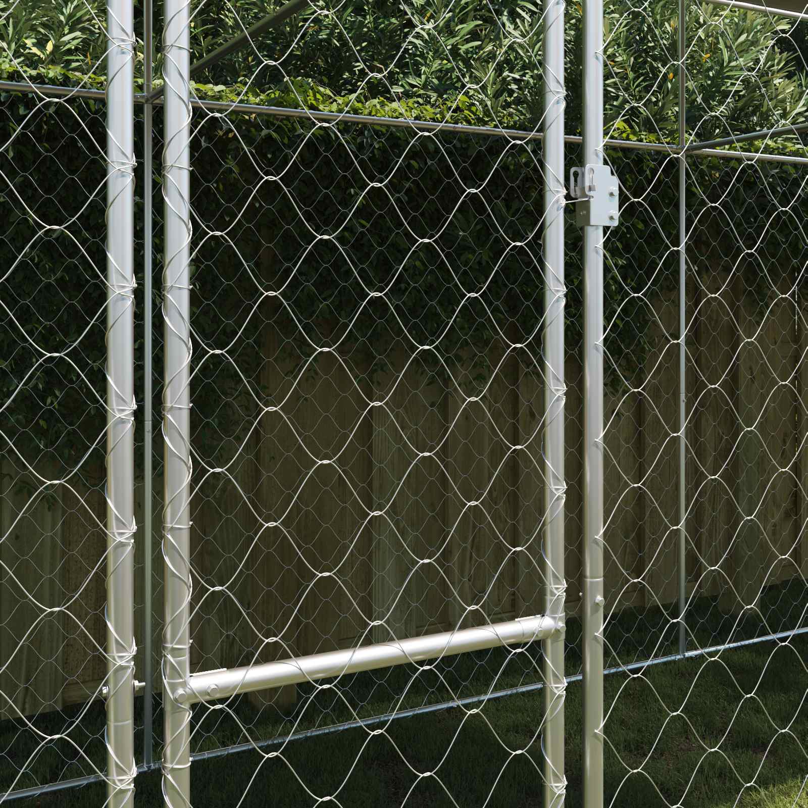 Cage Pour Chien Avec Toit Argenté 600 X 200 X 256 Cm
